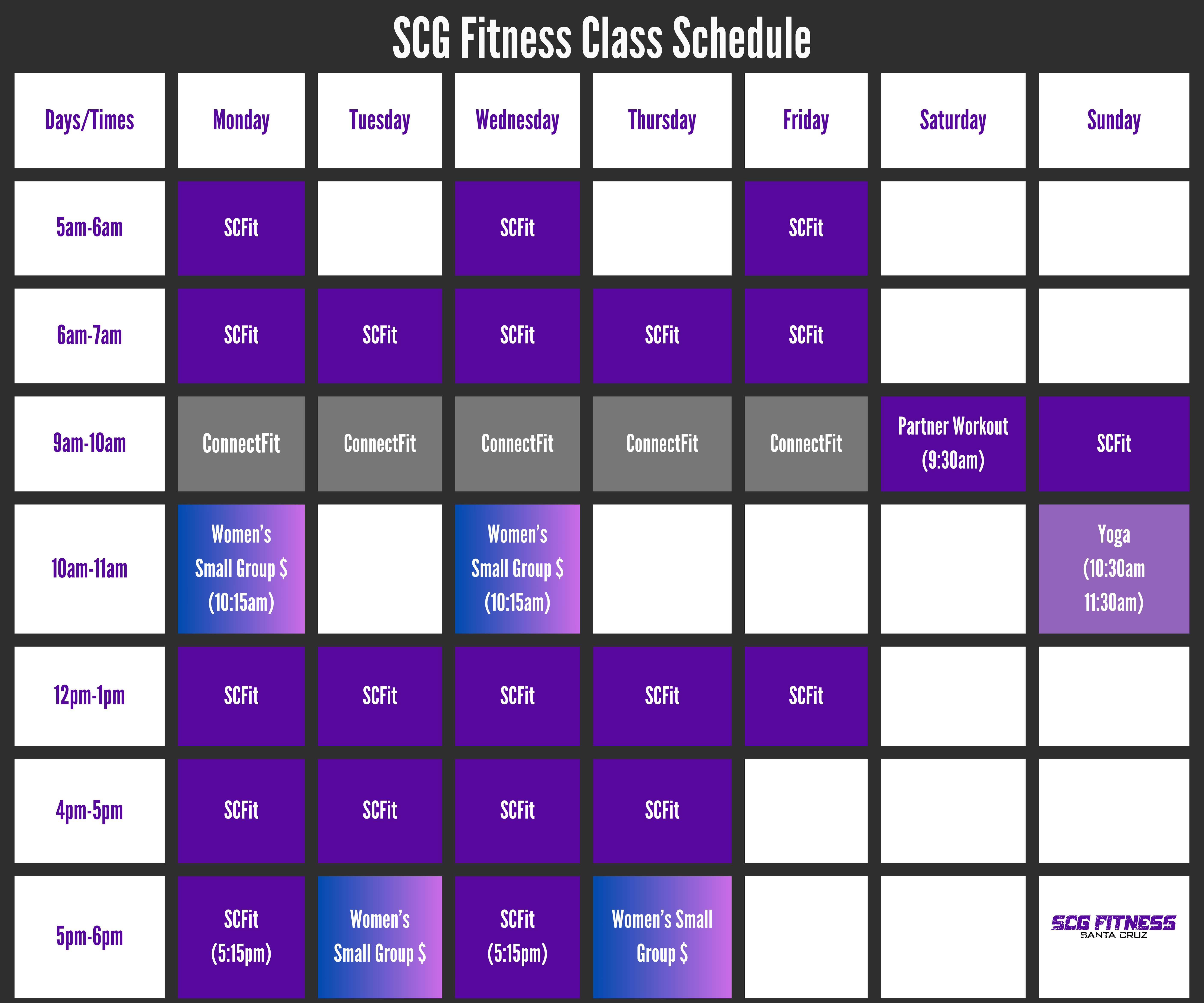 class schedule